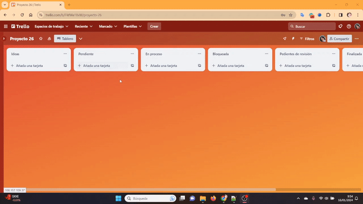 GIF: Crear tarjetas en Trello